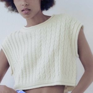 Zara Cropped Knit Sweater Vest